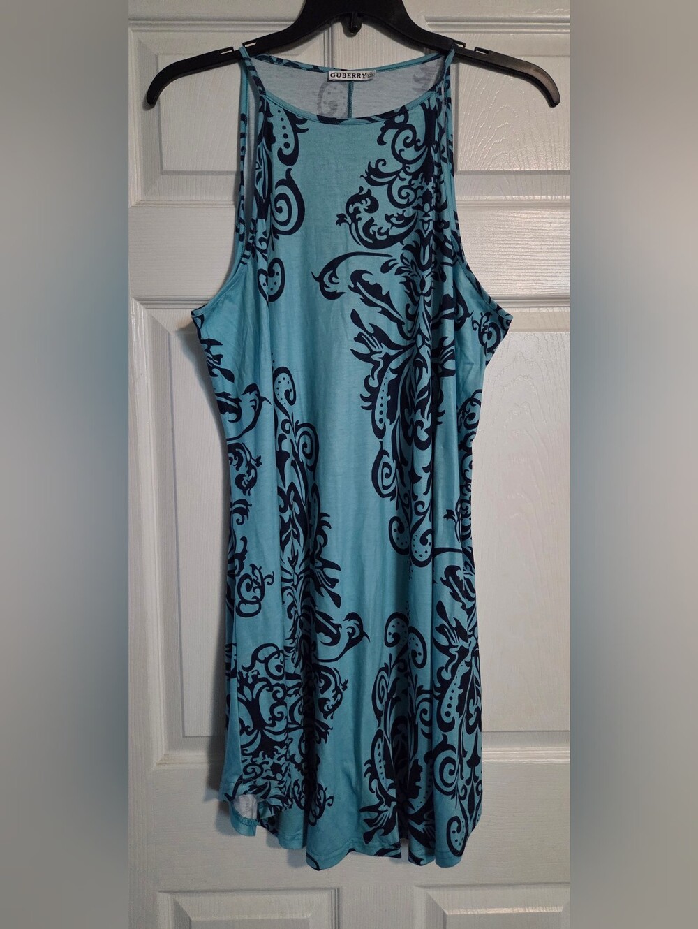 Gurberry Light Blue Printed Sleeveless Dress